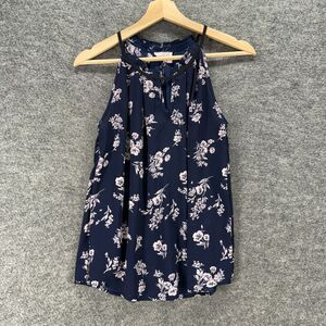 Sienna Sky Blouse Women M Medium Blue Floral Sleeveless Spaghetti Strap Casual
